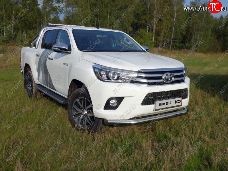 22 599 р. Защита переднего бампера нижняя d76,1 мм ТСС Тюнинг  Toyota Hilux  AN120 (2016-2020) (нержавейка)