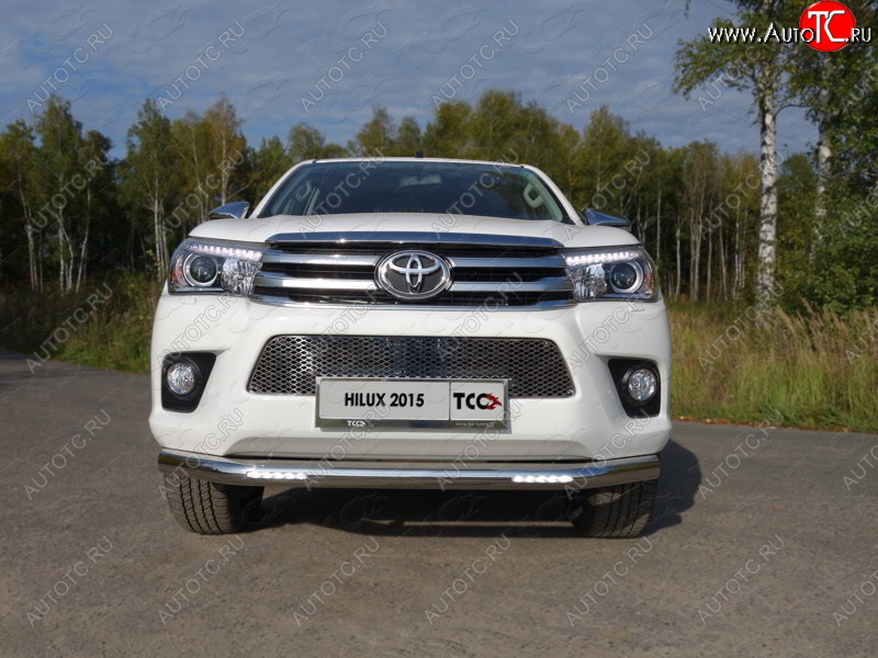 41 999 р. Защита переднего бампера нижняя с ДХО 76,1 мм ТСС Тюнинг  Toyota Hilux Revo (2015-2018)