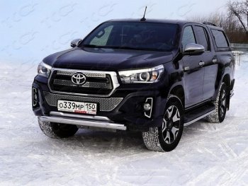 20 499 р. Защита переднего бампера нижняя 76,1 мм ТСС Тюнинг  Toyota Hilux  AN120 (2016-2020) (нержавейка). Увеличить фотографию 1