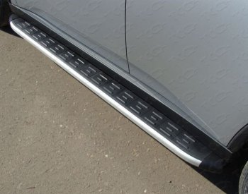 19 999 р. Пороги алюминиевые с пластиковой накладкой ТСС Тюнинг  Volkswagen Amarok (2009-2016) (серые). Увеличить фотографию 1