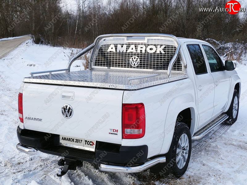83 999 р. Защита кузова и заднего стекла (для крышки) d 75*42 мм ТСС Тюнинг  Volkswagen Amarok (2016-2022) (нержавейка)