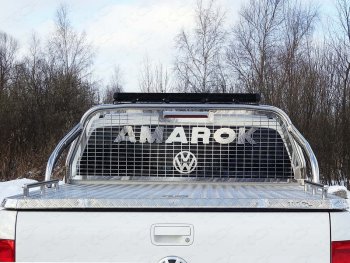 133 999 р. Защита кузова и заднего стекла (для крышку) d 75*42 мм светодиодной фарой ТСС Тюнинг  Volkswagen Amarok (2016-2022) (нержавейка). Увеличить фотографию 1