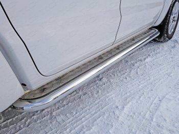 37 949 р. Пороги с площадкой 60,3 мм ТСС Тюнинг  Volkswagen Amarok (2016-2022) (серые). Увеличить фотографию 1
