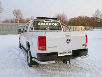 Защита задняя (уголки, нержавейка 76,1 мм) ТСС Тюнинг Volkswagen (Волксваген) Amarok (Амарок) (2016-2022) рестайлинг