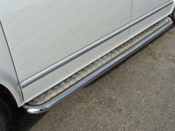 42 699 р. Пороги с площадкой 60,3 мм ТСС Тюнинг Volkswagen Multivan T5 рестайлинг (2009-2015) (серые). Увеличить фотографию 1