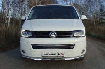 Защита передняя нижняя с ДХО 60,3 мм ТСС Тюнинг Volkswagen (Волксваген) Multivan (мультван)  T5 (2009-2015) T5 рестайлинг  (нержавейка)