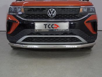 Защита передняя нижняя с ДХО 60,3 мм ТСС Тюнинг Volkswagen (Волксваген) Taos (таос) (2020-2022)  (нержавейка)