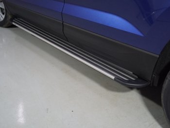 19 999 р. Пороги алюминиевые Slim Line ТСС Тюнинг  Volkswagen Taos (2020-2022) (Silver). Увеличить фотографию 1