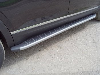 Пороги алюминиевые с пластиковой накладкой, ТСС Тюнинг Volkswagen Teramont CA1 дорестайлинг (2016-2020)