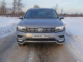 16 549 р. Защита переднего бампера нижняя d42,4 мм ТСС Тюнинг  Volkswagen Tiguan  Mk2 (2016-2020) (нержавейка). Увеличить фотографию 1