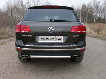 14 999 р. Защита задняя (нержавейка 60,3 мм) ТСС Тюнинг  Volkswagen Touareg  NF (2014-2018). Увеличить фотографию 1