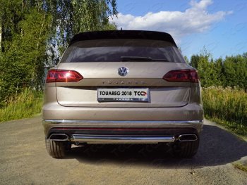 Защита задняя (нержавейка 60,3 мм) ТСС Тюнинг Volkswagen Touareg CR (2018-2024)