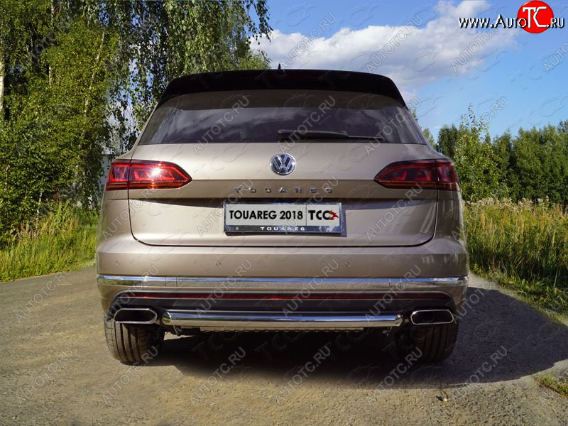 17 999 р. Защита задняя (нержавейка 60,3 мм) ТСС Тюнинг  Volkswagen Touareg  CR (2018-2024)