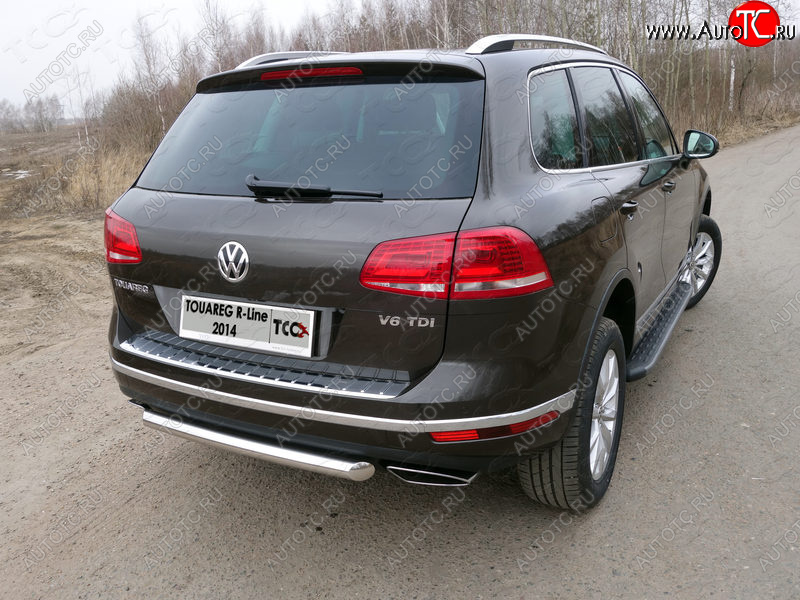 14 999 р. Защита задняя (нержавейка 60,3 мм) ТСС Тюнинг  Volkswagen Touareg  NF (2014-2018)