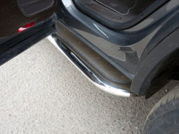 55 999 р. Пороги с площадкой 75х42 мм R-Line ТСС Тюнинг  Volkswagen Touareg  NF (2014-2018) (нержавейка). Увеличить фотографию 1