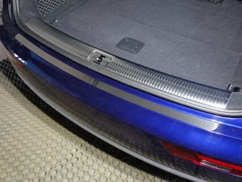 3 099 р. Накладка на задний бампер (без пневмоподвески) ТСС Тюнинг  Audi Q5  FY (2017-2020) (Лист шлифованный ). Увеличить фотографию 1