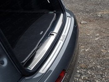 5 199 р. Накладки на задний бампер ТСС Тюнинг  Audi Q7  4M (2015-2020) (лист шлифованный, надпись audi). Увеличить фотографию 1