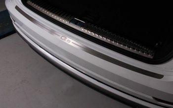 4 899 р. Накладка на задний бампер ТСС Тюнинг  Audi Q8  4MN (2018-2024) (лист шлифованный, надпись Q8). Увеличить фотографию 1
