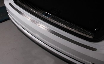 4 899 р. Накладка на задний бампер ТСС Тюнинг  Audi Q8  4MN (2018-2024) (лист шлифованный, логотип audi). Увеличить фотографию 1