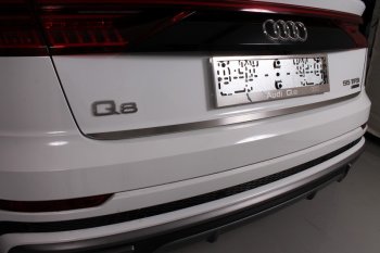 3 779 р. Накладка на задний бампер, ТСС Тюнинг  Audi Q8  4MN (2018-2024) (Лист шлифованный). Увеличить фотографию 1