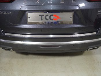 3 399 р. Накладка на задний бампер, ТСС Тюнинг  EXEED VX (2020-2024) (лист шлифованный с полосой). Увеличить фотографию 1