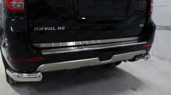 1 699 р. Накладка на заднюю дверь, ТСС Тюнинг Haval H9 1  1-ый рестайлинг (2017-2021) (Лист шлифованный). Увеличить фотографию 1