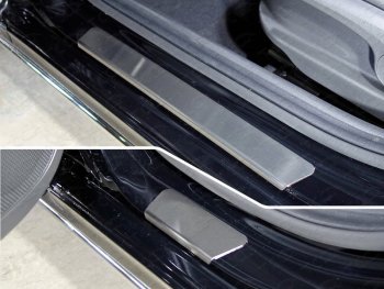 2 079 р. Накладки на пороги, ТСС Тюнинг Hyundai Accent MC седан (2005-2011) (Лист шлифованный). Увеличить фотографию 1