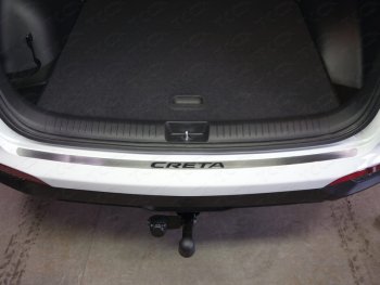 3 099 р. Накладка на задний бампер ТСС Тюнинг  Hyundai Creta  GS (2015-2021) (лист шлифованный надпись Creta). Увеличить фотографию 1