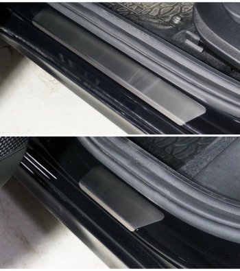 2 699 р. Накладки на пороги, ТСС Тюнинг  Hyundai Elantra  CN7 (2020-2023) (лист шлифованный). Увеличить фотографию 1