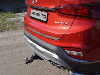 3 099 р. Накладка на заднюю дверь, ТСС Тюнинг  Hyundai Santa Fe  4 TM (2018-2021) (Лист шлифованный). Увеличить фотографию 1