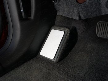 749 р. Накладка площадки левой ноги, ТСС Тюнинг  Hyundai Santa Fe  4 TM (2018-2021) (лист алюминий 4мм). Увеличить фотографию 1
