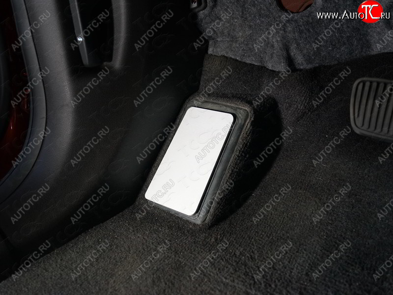 749 р. Накладка площадки левой ноги, ТСС Тюнинг  Hyundai Santa Fe  4 TM (2018-2021) (лист алюминий 4мм)
