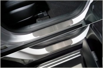 3 779 р. Накладки на пороги, ТСС Тюнинг  Hyundai Santa Fe  4 TM (2020-2024) (лист шлифованный). Увеличить фотографию 1