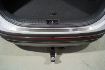 2 399 р. Накладка на задний бампер, ТСС Тюнинг  Hyundai Santa Fe  4 TM (2020-2024) (Лист шлифованный). Увеличить фотографию 1