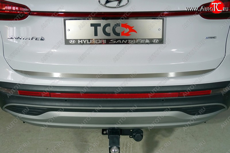 3 399 р. Накладка на заднюю дверь, ТСС Тюнинг  Hyundai Santa Fe  4 TM (2020-2024) (Лист шлифованный)