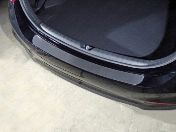 1 869 р. Накладка на задний бампер, ТСС Тюнинг  Hyundai Solaris  1 хэтчбэк (2014-2017) (Лист шлифованный). Увеличить фотографию 1