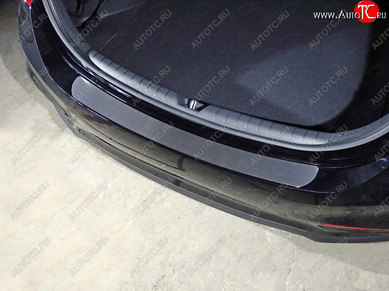 1 869 р. Накладка на задний бампер, ТСС Тюнинг Hyundai Solaris 1 хэтчбэк RBr рестайлинг (2014-2017) (Лист шлифованный)