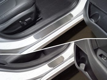 2 699 р. Накладки на пороги, ТСС Тюнинг  Hyundai Sonata  LF (2017-2019) (лист шлифованный). Увеличить фотографию 1