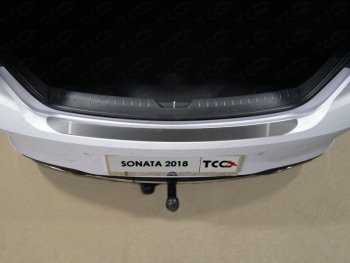 1 869 р. Накладка на задний бампер, ТСС Тюнинг  Hyundai Sonata  DN8 (2019-2024) (Лист шлифованный). Увеличить фотографию 1