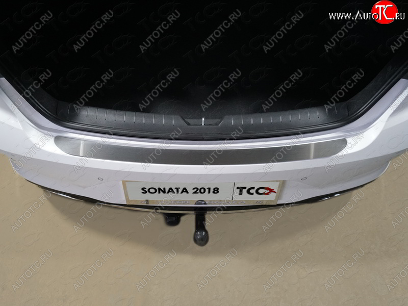 1 869 р. Накладка на задний бампер, ТСС Тюнинг  Hyundai Sonata  DN8 (2019-2024) (Лист шлифованный)