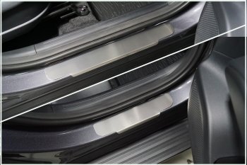 3 779 р. Накладки на пороги, ТСС Тюнинг  Hyundai Tucson  3 TL (2018-2021) (лист шлифованный). Увеличить фотографию 1