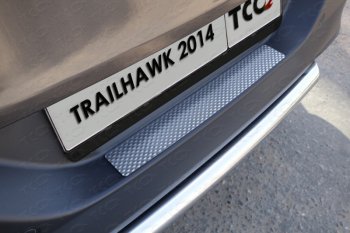 1 239 р. Накладка на задний бампер ТСС Тюнинг  Jeep Cherokee  Trailhawk (2014-2024) (Декоративная). Увеличить фотографию 1