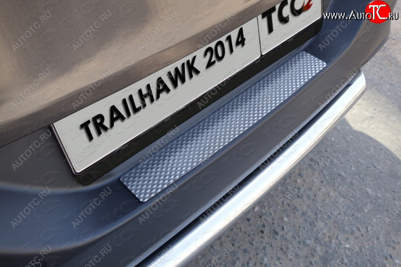 1 239 р. Накладка на задний бампер ТСС Тюнинг  Jeep Cherokee  Trailhawk (2014-2024) (Декоративная)