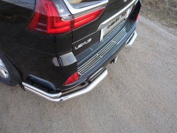 Накладка на задний бампер, ТСС Тюнинг Lexus LX 450d J200 (2015-2024)  (Лист шлифованный)