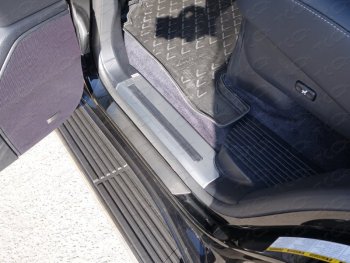 2 079 р. Накладки на пороги, ТСС Тюнинг  Lexus LX  570 (2012-2015) (лист шлифованный). Увеличить фотографию 1