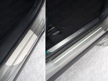 2 489 р. Накладки на пороги, ТСС Тюнинг  Lexus NX  300h (2014-2017) (лист шлифованный 1мм). Увеличить фотографию 1