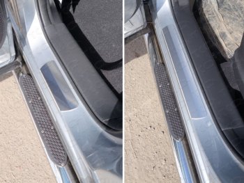 2 699 р. Накладки на пороги, ТСС Тюнинг  Mazda CX-5  KE (2011-2014) (лист шлифованный 1мм). Увеличить фотографию 1