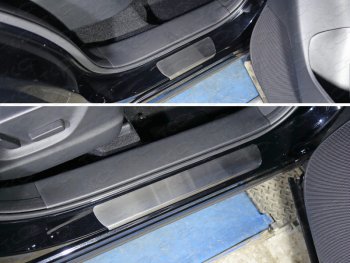 2 699 р. Накладки на пороги, ТСС Тюнинг  Mazda CX-5  KE (2015-2017) (лист шлифованный 1мм). Увеличить фотографию 1