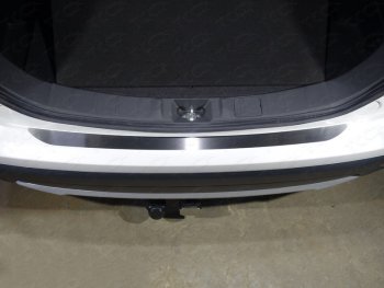 2 079 р. Накладка на задний бампер, ТСС Тюнинг  Mitsubishi Outlander  GF (2015-2018) (Лист шлифованный). Увеличить фотографию 1