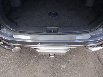 2 079 р. Накладка на задний бампер, ТСС Тюнинг Mitsubishi Pajero Sport 3 QE дорестайлинг (2015-2021) (Лист шлифованный). Увеличить фотографию 1